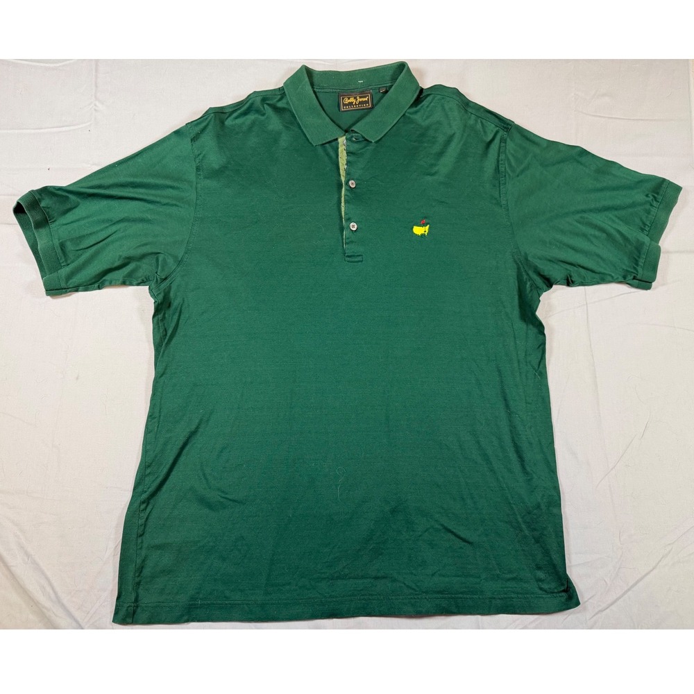 Bobby Jones Masters Green Polo Shirt Mens XL Embroidered Logo Made in Italy